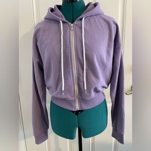 Forever 21 Cropped Zippered Hoodie Size Medium